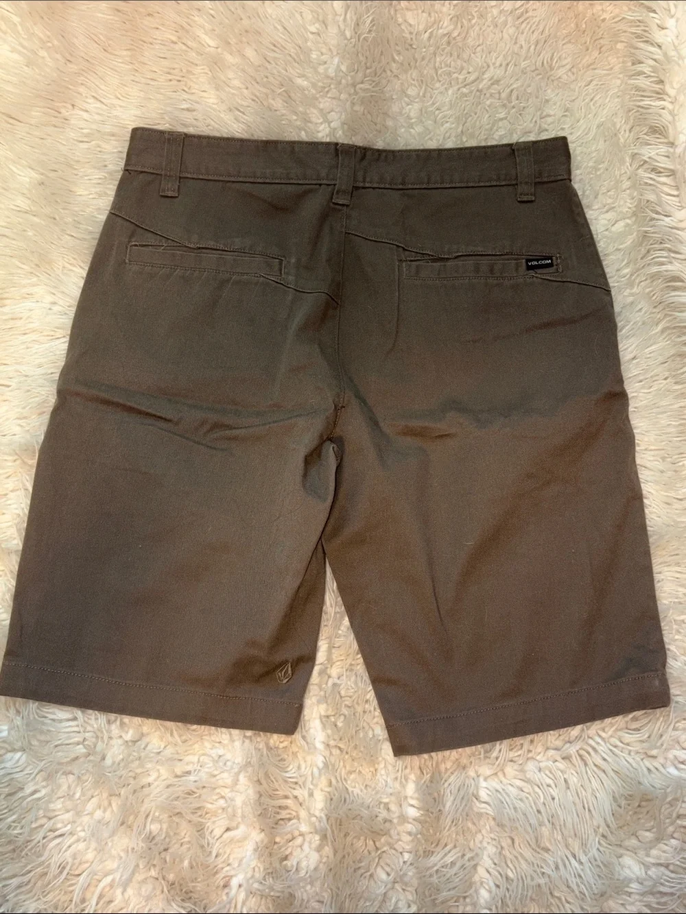 Volcom Men's  Brown Flat Front Shorts